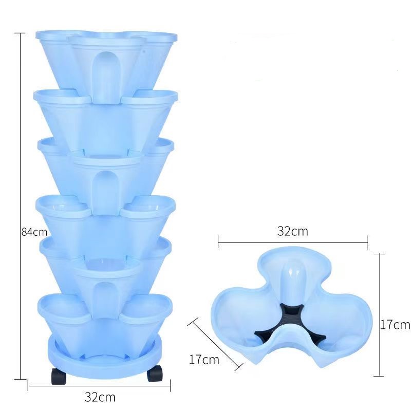 Hydroponic Tower Planter - Stojący, modułowy plastikowy pojemnik na truskawki