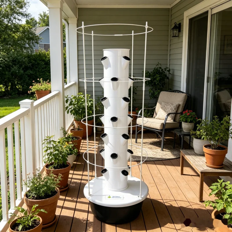 9-poziomowy hydroponiczny syst – Hydroponic Tower Planter recenzja i cena